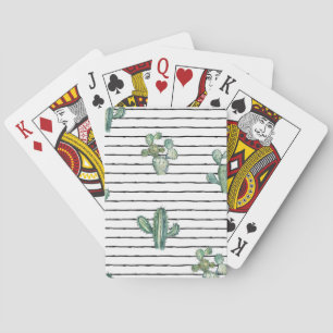 Cactus Waterverf: pentekening. Pokerkaarten