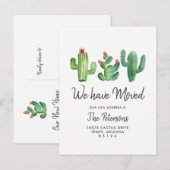 Cactus We Have Moved Verhuisbericht Ansichtkaart Aankondigingskaart (Voorkant / Achterkant)