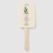 Cactus Wedding Fan Programma Handwaaier (Achterkant)