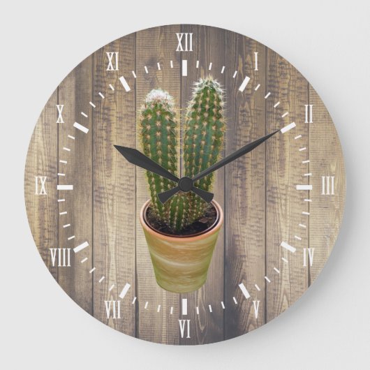 Cactus White Numeras Modern Scandinavian Style Grote Klok (Voorkant)