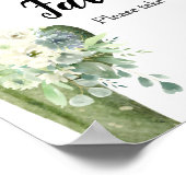 Cactus Witte Bloemen Baby Shower Favor Bord Poster (Hoek)