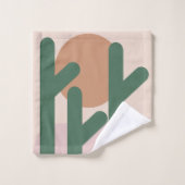 Cactus Woestijn Boheemse Zonsondergang Patroon Bad Handdoek (Wasdoekje)