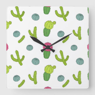 Cactus-woestijnpatroon Vierkante Klok