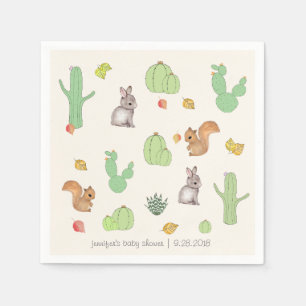 Cactus Woodland Pattern Baby shower Paper Napkin Servet