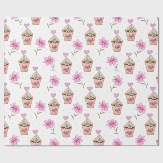 Cactus Wrapping Paper Cadeaupapier (Vlak)