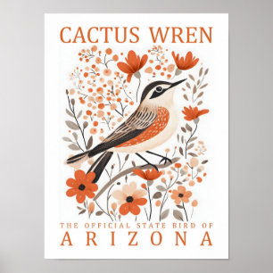 Cactus Wren Bird of Arizona Verenigde Staten Reize Poster