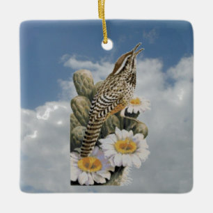 Cactus Wren Keramisch Ornament
