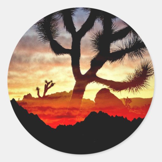 cactus zicht ronde sticker (Voorkant)