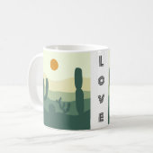 Cactus, zon en woestijn koffiemok (Voorkant links)