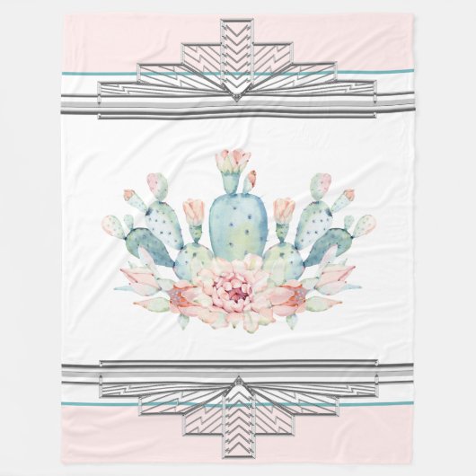 Cactus zuidwestelijk fleece deken (Voorkant)