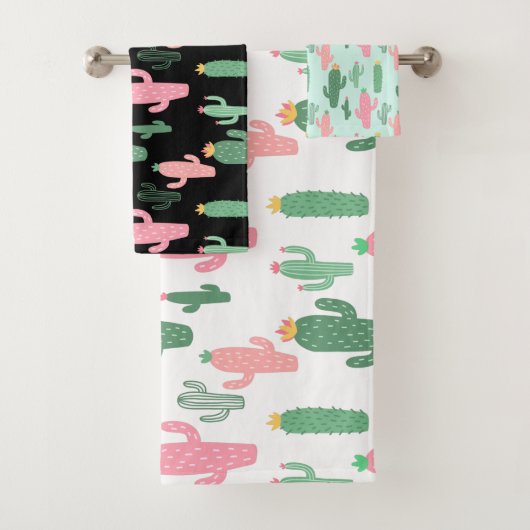 Cactuses motif enfant serviette de bain (En situation)
