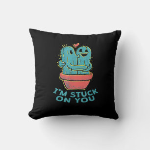 Cactusgrap Grappig Ik Zit Aan Jou Vast Retro Succu Kussen