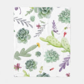 Cactuspatroon Fleece Deken (Voorkant)