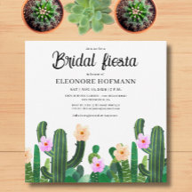 Cactussen bloemen bruids Fiesta uitnodiging