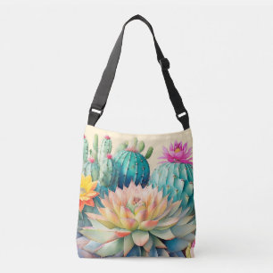 Cactussen en succulent crossbody tas