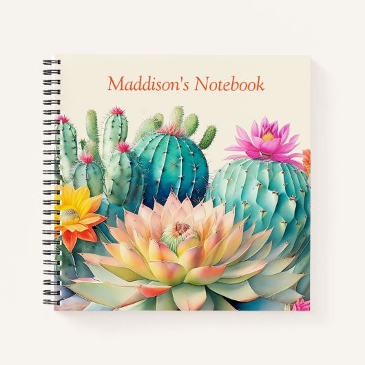 Cactussen en succulent notitieboek (Voorkant)