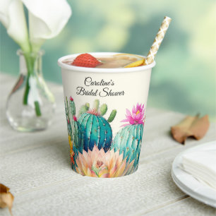 Cactussen en succulente papieren bekers