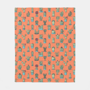 Cactussen en Succulenten Planten Hand Getekend Pat Fleece Deken