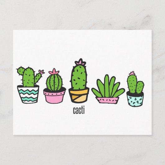 cactussen groepering briefkaart (Voorkant)