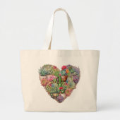 Cactussen in hartvorm grote tote bag (Voorkant)