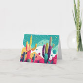 Cactussen in levendige kleuren notitiekaartje (Voorkant)