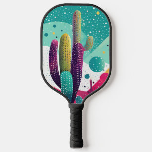 Cactussen in levendige kleuren pickleball paddle