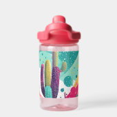 Cactussen in levendige kleuren waterfles (Achterkant)