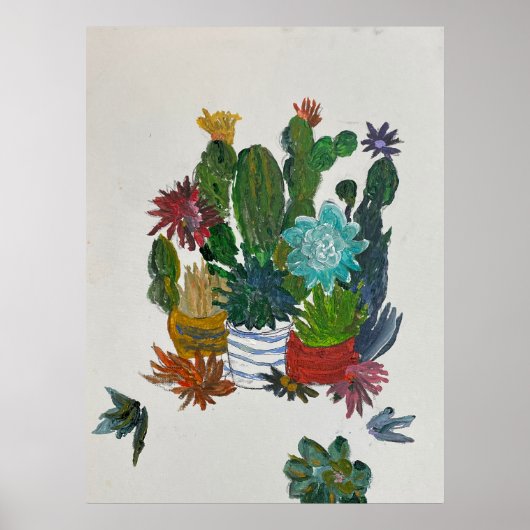 Cactussen in potten poster (Voorkant)