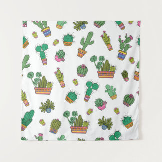  cactussen: naadloos patroonontwerp. wandkleed