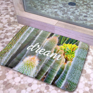 Cactussen succulent droomcitaat script vet modern badmat