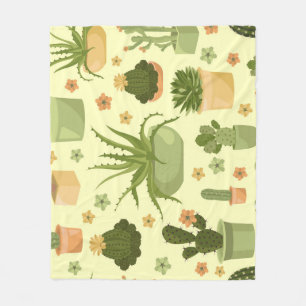 Cactussen, vetplanten:  kamerplanten. fleece deken
