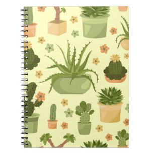 Cactussen, vetplanten:  kamerplanten. notitieboek