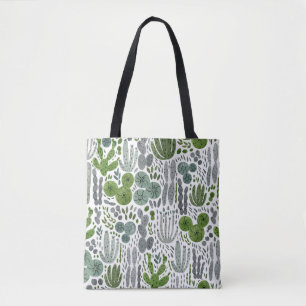 Cactussen Waterverf Handgeschilderd Patroon Draagtas