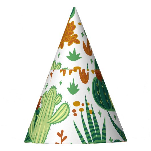 Cactussen witte achtergrond:  graphics. feesthoedjes (Voorkant)