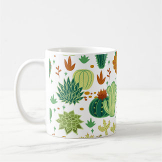 Cactussen witte achtergrond:  graphics. koffiemok