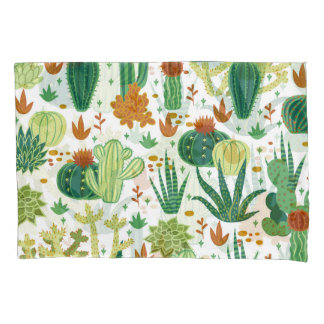 Cactussen witte achtergrond: graphics. kussensloop