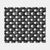 Cactussen witte lijn art groot patroon fleece deken (Voorkant (Horizontaal))