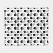 Cactussen Zwart Lijn Art Groot Patroon Fleece Deken (Voorkant (Horizontaal))