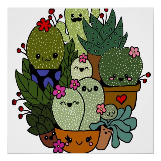 cactustijd perfect poster (Voorkant)