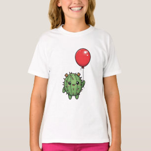 Cactusvriend met rode ballon kinderen t-shirt