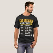 Cad Designer Hourly Rate Funny Cad Designer Artis T-shirt (Voorkant volledig)