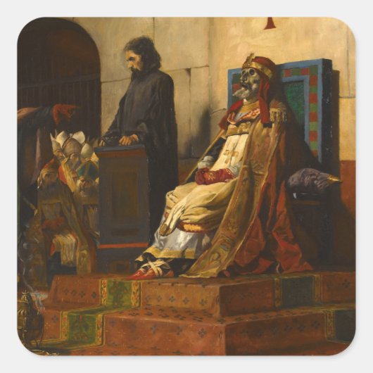 Cadaver Synod, Pope Formosus en Stephen VI Vierkante Sticker (Voorkant)