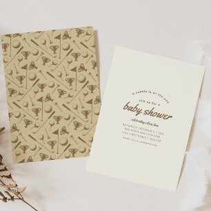 Caddie op de manier Golf Baby shower Uitnodigen Kaart