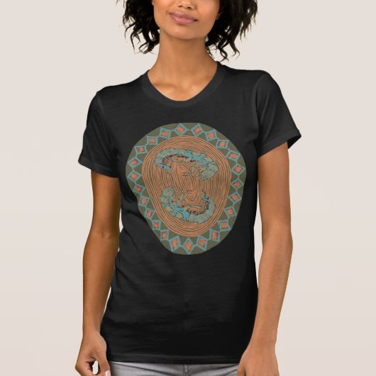 Caddis Fly Aquatic Bug Insect Mandala Dark Green T-shirt (Voorkant)