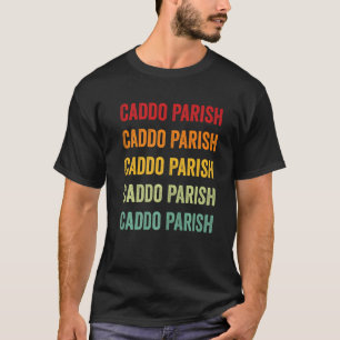 Caddo Parish County Louisiana Regenboogtekst T-shirt