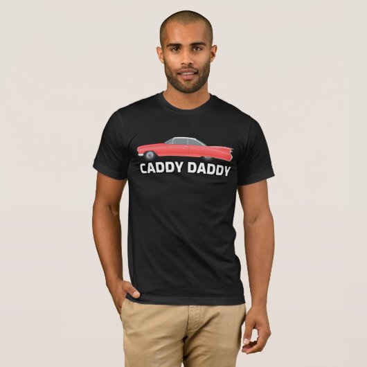 CADDY DADDY RED CLASSIC CAR DAD T SHIRTS (Voorkant volledig)