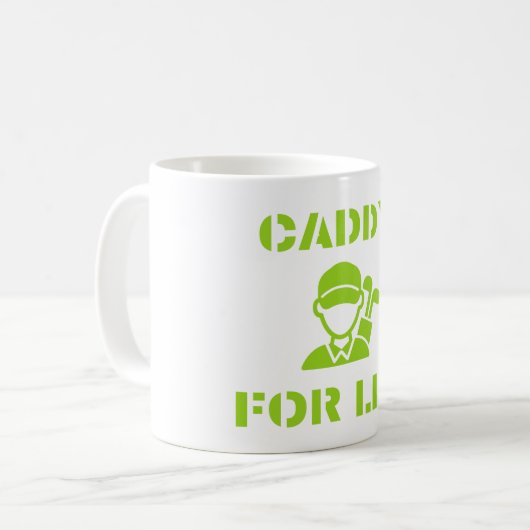 Caddy for Life Green Golfer Coffee Mok (Voorkant links)