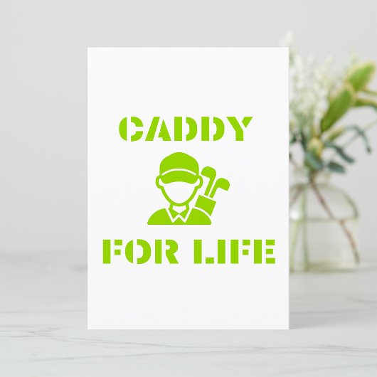 Caddy for Life Green Golfer Invitation Kaart
