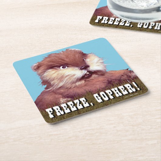 Caddyshack | Bevriezing, Gopher. Vierkante Kartonnen Onderzetter (Schuin)