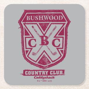 Caddyshack   Bushwood Country Club Crest Vierkante Kartonnen Onderzetter
